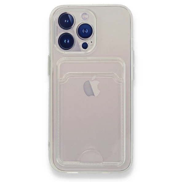 Gpack Apple iPhone 13 Pro Kılıf 1 Adet Kartlıklı Şeffaf Silikon Lüx Korumalı ürün görseli 1
