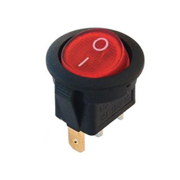 IC-131W  Yuvarlak Işıklı Anahtar On-Off 3P Körüklü ürün görseli 1