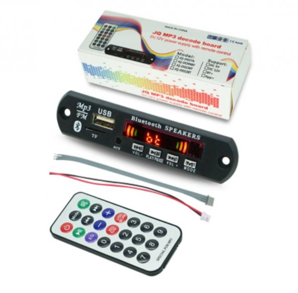 Mikrofonlu-Bluetooth-Radyo-Usb-Aux-Sd kart Mp3 Çalar 12 Volt ürün görseli 1