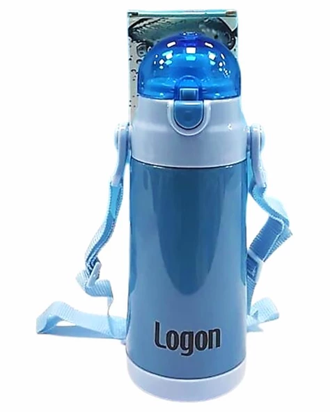 Logon Çelik Pipetli Matara Mavi 350 ml LGL340 - Resim 2