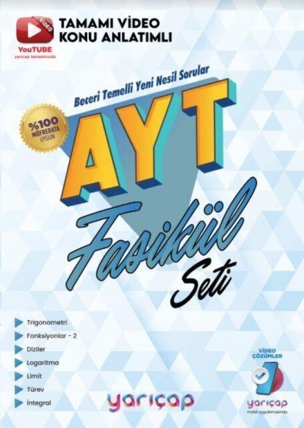 AYT Matematik Fasikül Seti Yarı Çap Yayınları ürün görseli 1