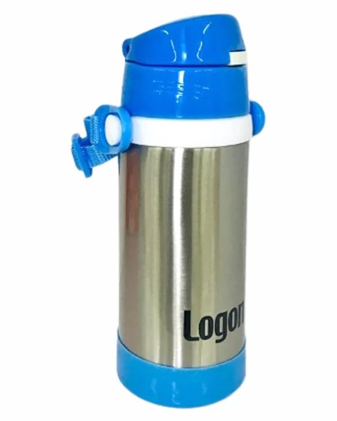 Logon Çelik Pipetli Matara Mavi 350 ml LGI015 - Resim 2