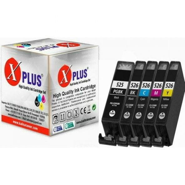 Xplus Canon Pixma MG5150 Kartuş Set 5 Renk Takım Muadil Yüksek Kapasite 525XL-526XL 500 Sayfa ürün görseli 1