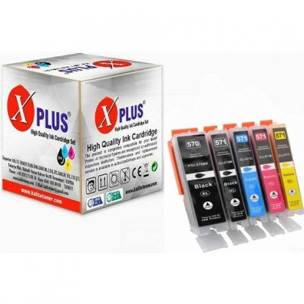 Xplus Pixma Ts 8050 PGI-570XL / Clı -571XL 5 Renk Muadil Kartuş Seti 1000 Sayfa ürün görseli 1