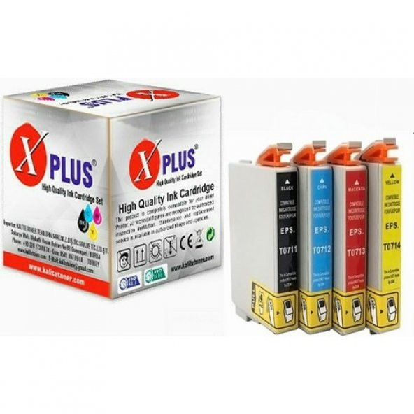 Xplus Epson Stylus DX4050 T0711 T0712 T0713 T0714 4 Renk Muadil Kartuş Seti 500 Sayfa ürün görseli 1