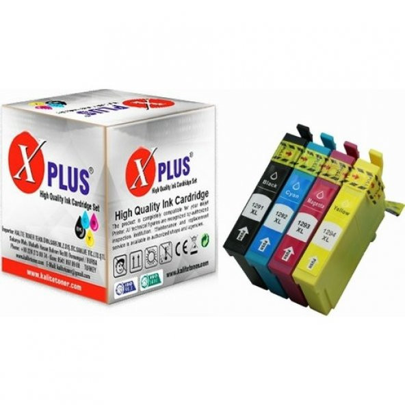Xplus Workforce WF-3520DWF Uyumlu T1291-1292-1293-1294 4 Renk Muadil Kartuş Takım ürün görseli 1