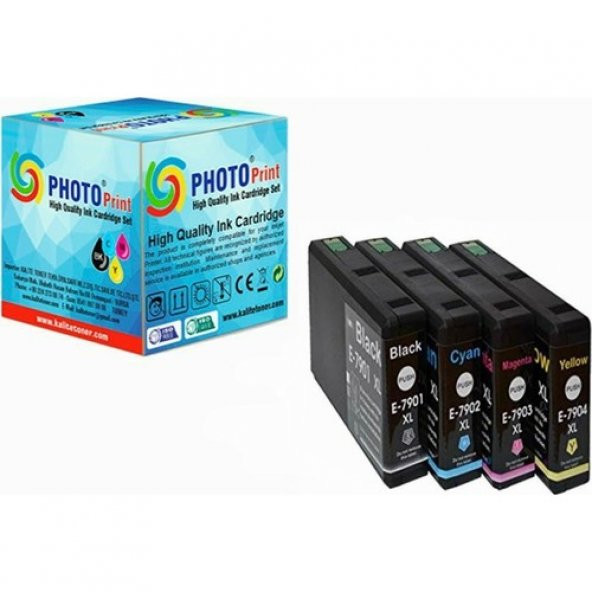 Photo Print Workforce 79XL Uyumlu 7901XL-7904XL 4 Renk Muadil Kartuş Takım ürün görseli 1