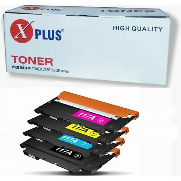 Xplus Mfp 178NW Hp 117A W2070A-W2071A-W2072A-W2073A 4 Renk Ithal Toner Seti 1.000 Sayfa Chipsiz ürün görseli 1