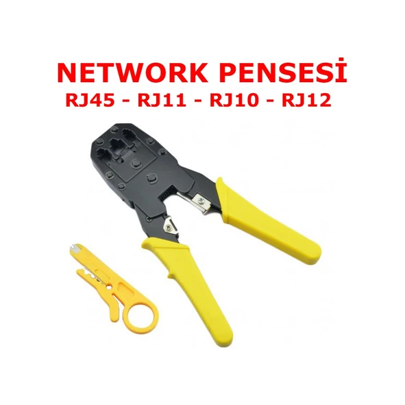 Network Pensesi Rj45 Ethernet Çakma Sıkma Pensesi + Kablo Soyucu ürün görseli 1