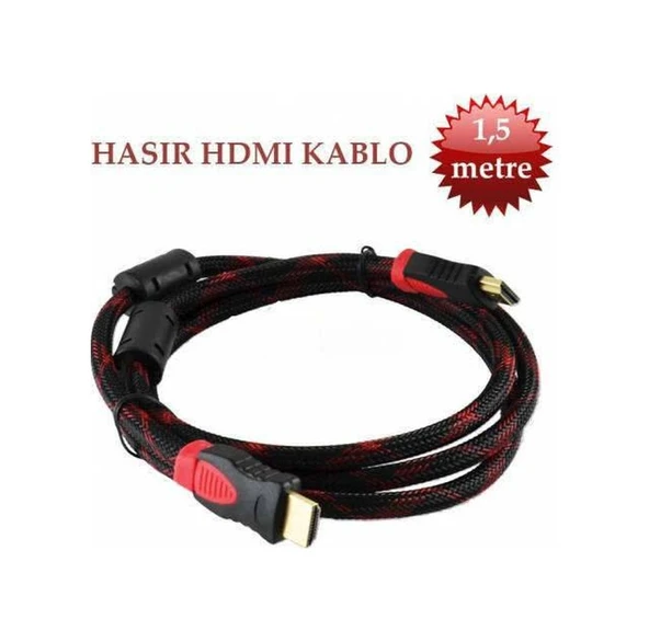 1.5 Metre Hasır Hdmi Kablo 1.4 V Destekl ürün görseli 1