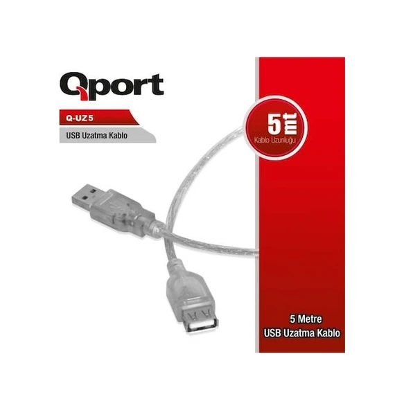 Qport Q-Uz5 5 Metre Usb Uzatma Kablosu ürün görseli 1
