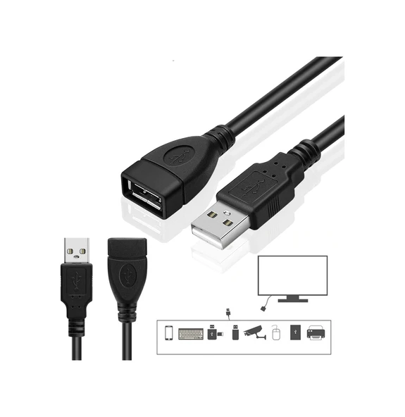 5 Metre Usb Uzatma Kablosu Usb 2.0 Dişi Erkek Uzatma Kablosu Altı ürün görseli 1