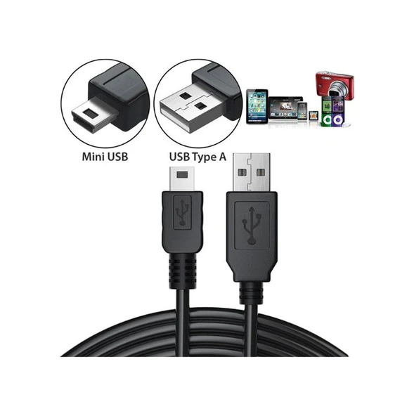 5 Pin Usb Kablo Mini Usb Kablo Mini Usb Kablou 1 Metre - Resim 4