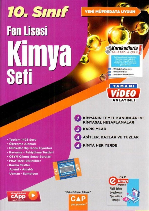 10.Sınıf Fen Lisesi Kimya Seti Çap Yayınları ürün görseli 1