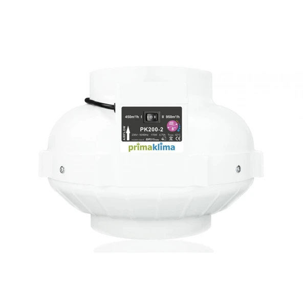 Prima Klima PK200-2 Fan 950 m3/h 200 mm 2 Hız Modu ürün görseli 1