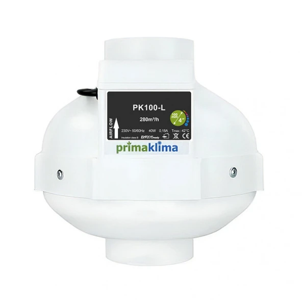Prima Klima PK100-L Fan 280 m3/h 100 mm ürün görseli 1