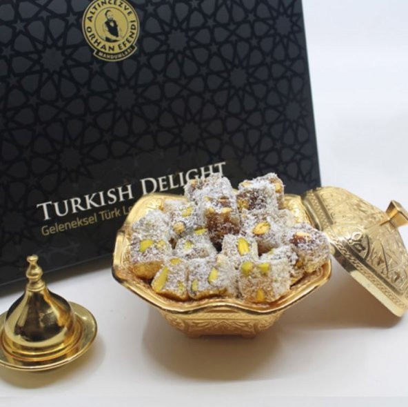 Altıncezve Orhan Efendi Çifte Kavrulmuş Antep Fıstıklı Hindistan Cevizli Lokum 400 G ürün görseli 1