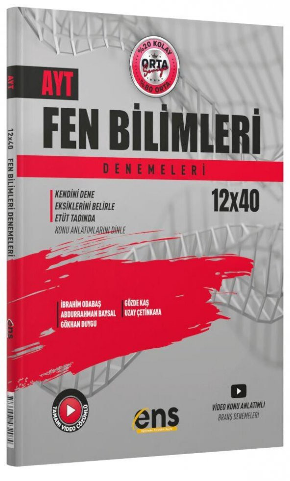 AYT Fen Bilimleri 12 x 40 lı Denemeleri ENS Yayınları ürün görseli 1