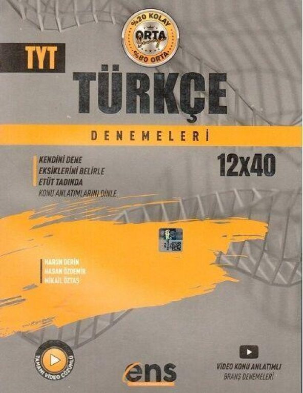 TYT Türkçe 12 x 40 Denemeleri ENS Yayınları ürün görseli 1