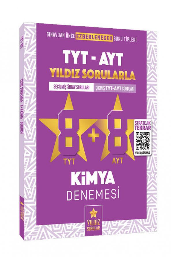 TYT AYT YILDIZ SORULARLA KİMYA 8+8 DENEME - YILDIZ SORULAR YAYINLARI ürün görseli 1