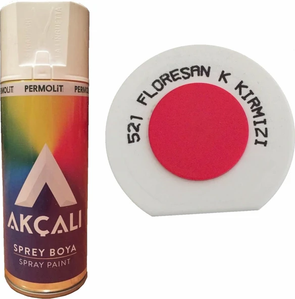 AKÇALI 521 FLORESAN KOYU KIRMIZI SPREY BOYA 400 ML ürün görseli 1