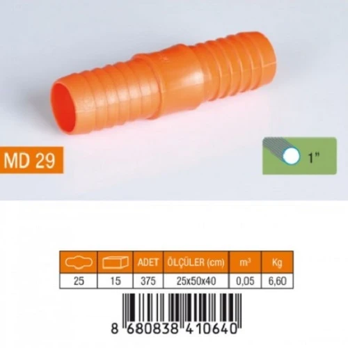 1" HORTUM EKİ PLASTİK MD29 ürün görseli 1