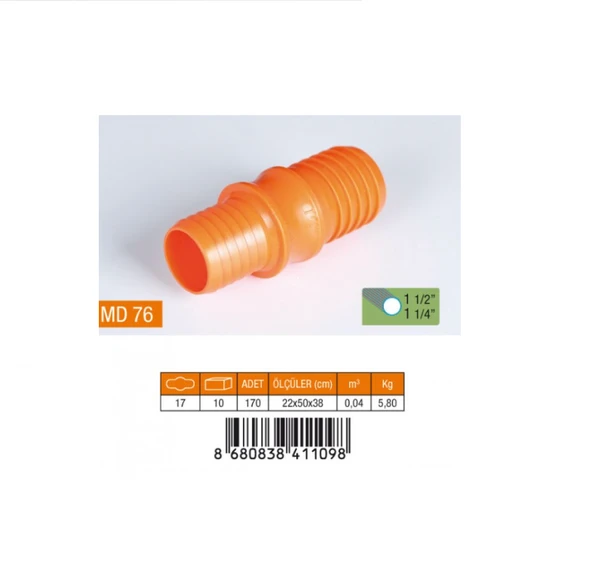 1.1/4-1.1/2" REDÜKSİYON HORTUM EKİ PLASTİK MD76 ürün görseli 1