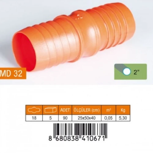 2" HORTUM EKİ PLASTİK MD32 ürün görseli 1