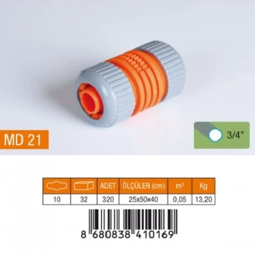 3/4" LÜX HORTUM EKİ PLASTİK MD21 ürün görseli 1