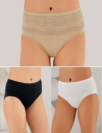 6 lı Paket Şahinler Bayan Dantelli Likralı Bato Külot Slip B3092 ürün görseli 1