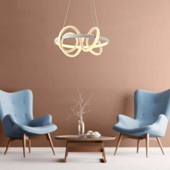 TT Aydınlatma TT003-BY  Sarmal Modeli Mat Beyaz Led Avize ürün görseli 1