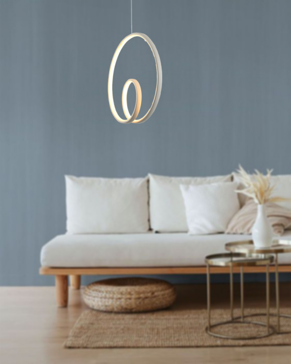 TT Aydınlatma TT004-BY  Göz Modeli Mat Beyaz Led Avize ürün görseli 1
