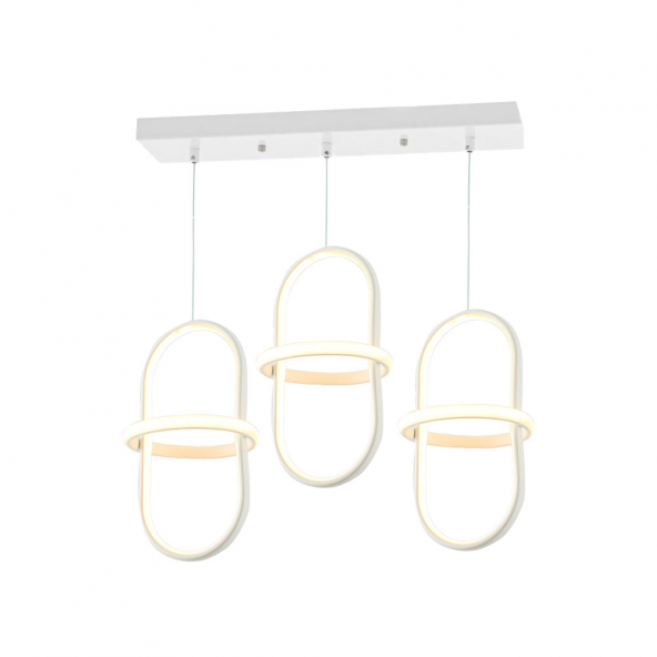 TT Aydınlatma TT006-3S-BY Minyon Modeli 3'lü Mat Beyaz Sıralı LED Avize - Gün Işığı ürün görseli 1