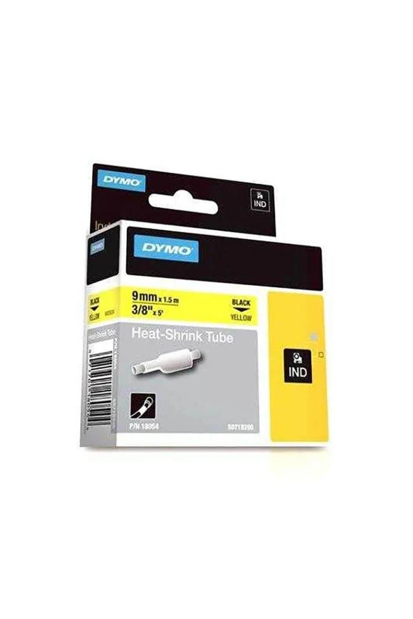 Dymo Rhinopro Isıyla Küçülen Şerit 9 Mm x 1.5 Metre Sarı/Siyah ürün görseli 1