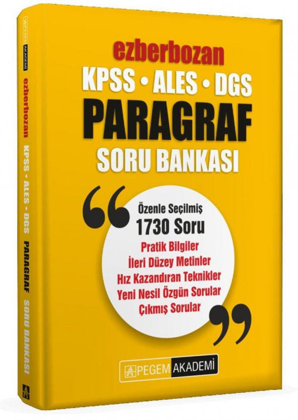 Kpss Ales Dgs Ezberbozan Paragraf Soru Bankası Pegem Yayınları ürün görseli 1