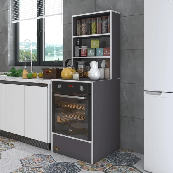 Kenzlife ankastre fırın dolabı esmacan gri 165*60*56 mutfak eko düz ürün görseli 1