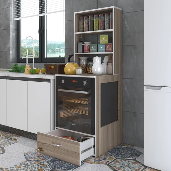 Kenzlife ankastre fırın dolabı gönül crd 165*60*56 mutfak çekmeceli ürün görseli 1
