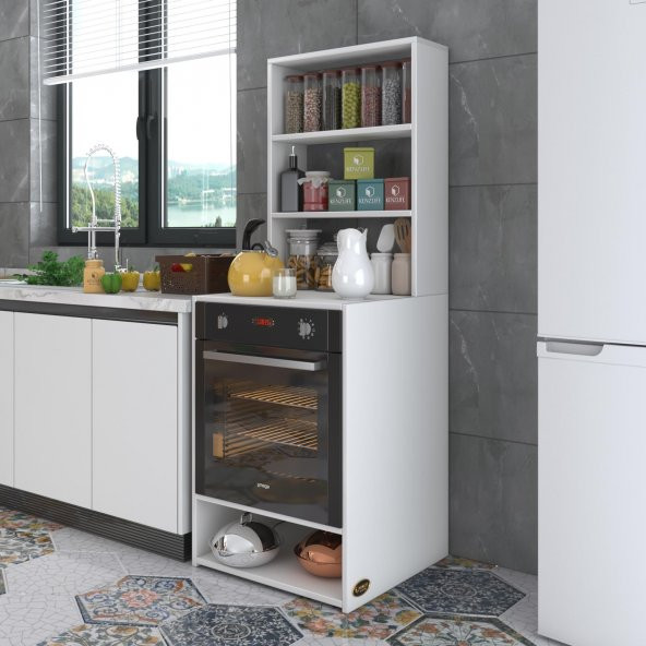 Kenzlife ankastre fırın dolabı canfeza byz 165x60x56 mutfak raflı ürün görseli 1