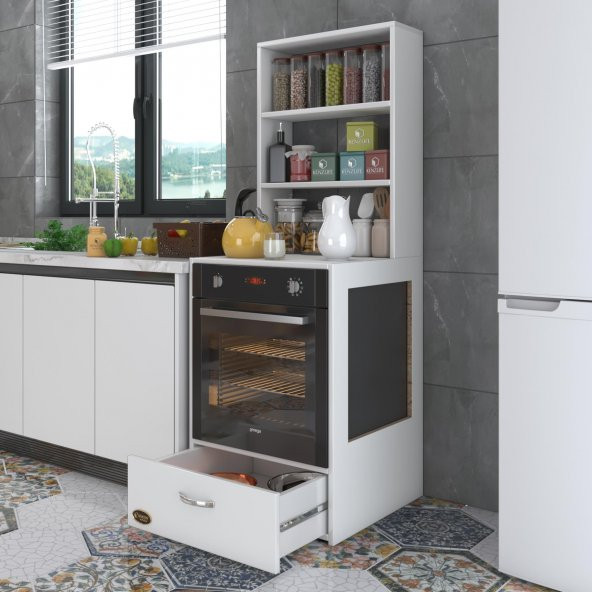 Kenzlife ankastre fırın dolabı gönül byz 165x60x56 mutfak çekmeceli ürün görseli 1