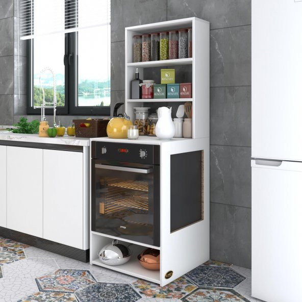 Kenzlife ankastre fırın dolabı ismihan byz 165*60*56 mutfak raflı ürün görseli 1