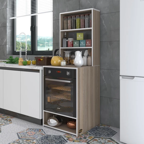 Kenzlife ankastre fırın dolabı canfeza crd 165*60*56 mutfak raflı ürün görseli 1