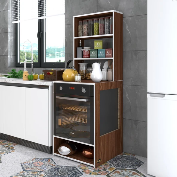 Kenzlife ankastre fırın dolabı ismihan cvz 165*60*56 mutfak raflı ürün görseli 1