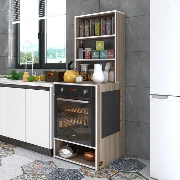 Kenzlife ankastre fırın dolabı ismihan crd 165*60*56 mutfak raflı ürün görseli 1