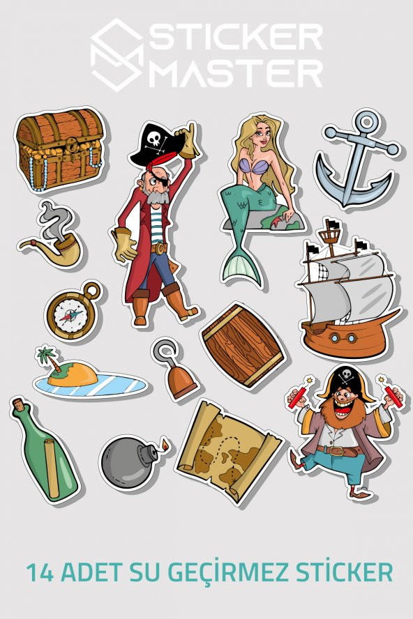 14 Adet Deniz Pirate Graffiti JDM Araba Stickers Motor Bisiklet Laptop Sticker Etiket Çıkartma ürün görseli 1