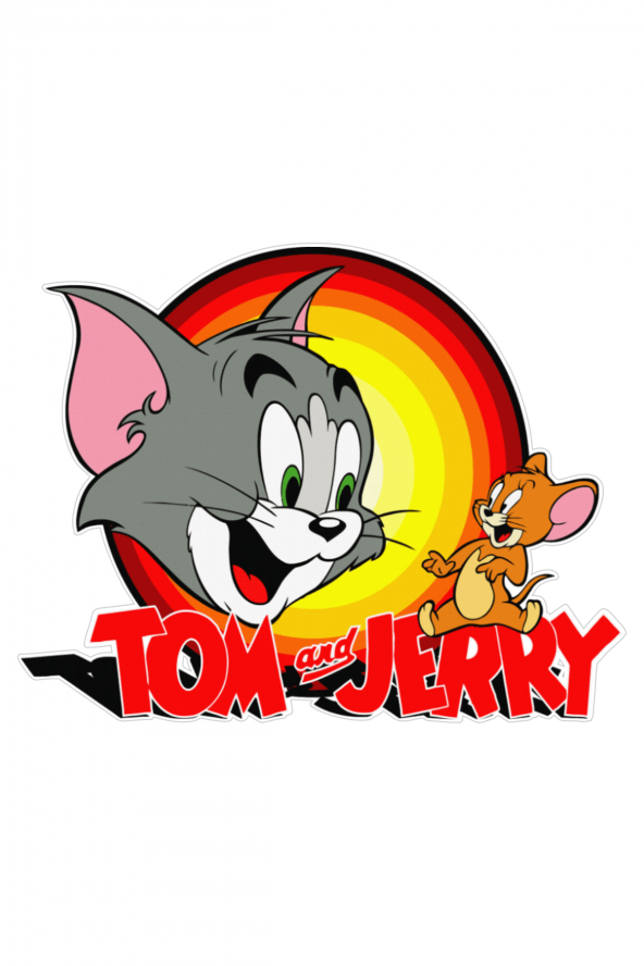 Tom ve Jerry Araba Sticker Motor Bisiklet Laptop Sticker Etiket Çıkartma ürün görseli 1