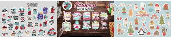 100 Adet Yılbaşı Christmas Graffiti JDM Araba Stickers Motor Bisiklet Laptop Sticker Etiket Çıkartma ürün görseli 1