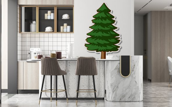 Çam Ağacı duvar Çocuk Odası Sticker Etiket Çıkartma 60 x 100 Cm ürün görseli 1