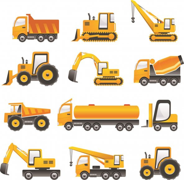 Sticker Masters İnşaat Makineleri 2 Duvar Çocuk Odası Sticker ürün görseli 1