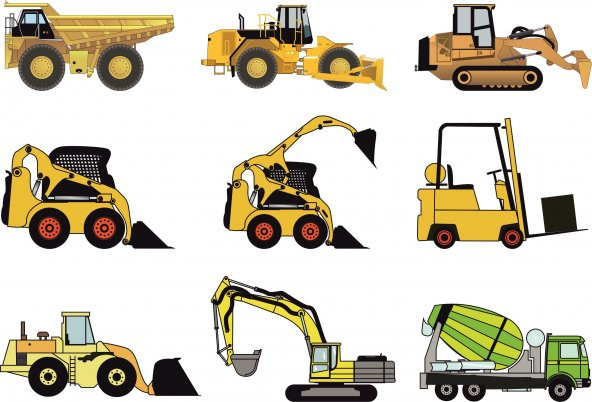 Sticker Masters İnşaat Makineleri Duvar Çocuk Odası Sticker ürün görseli 1