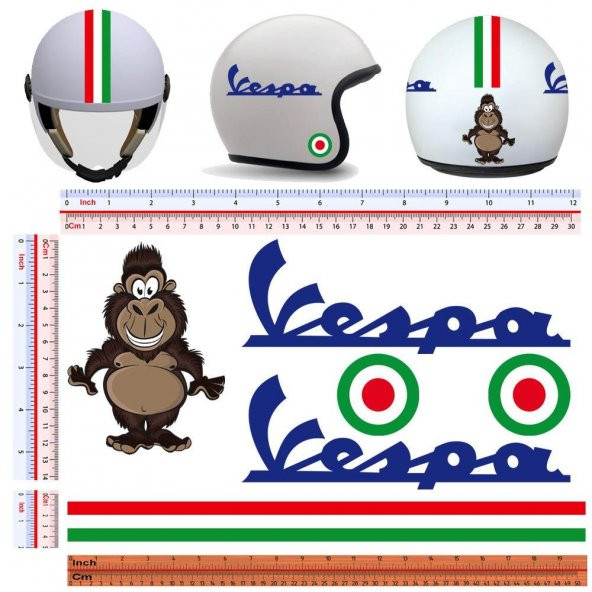 Sticker Masters Vespa Kask Sticker Seti ürün görseli 1